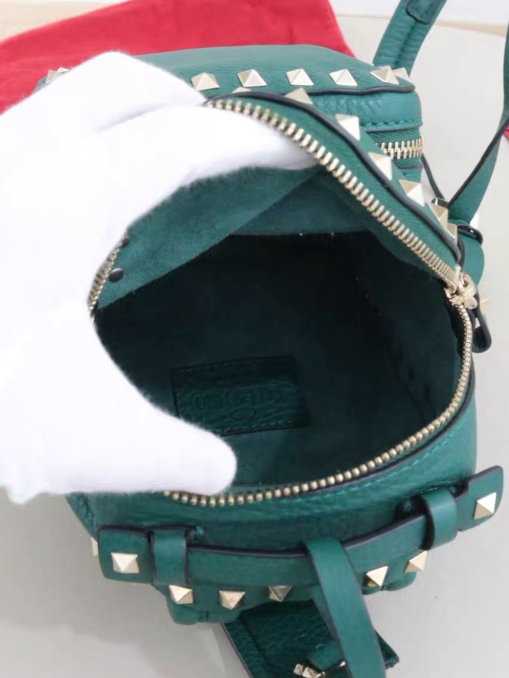 🚩steal Valentino Teal Green Rockstud Mini Backpack - Picture 9 of 9